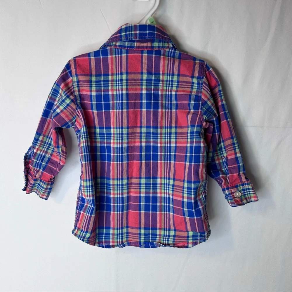Carter's Red and Blue Plaid Button Down Shirt Boy’s Size 9M